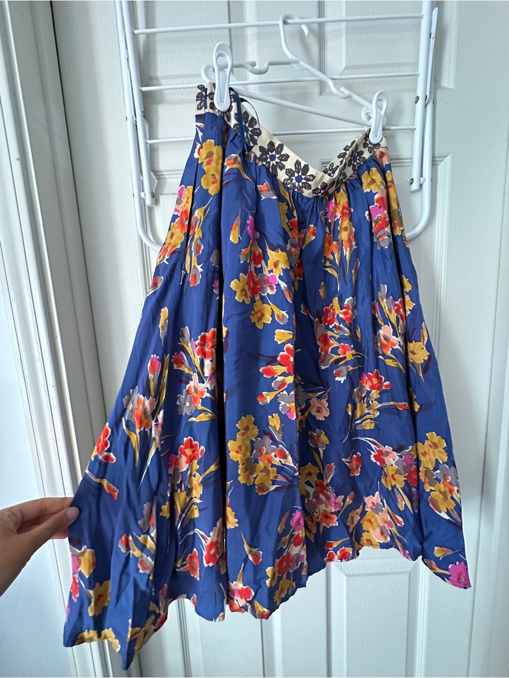 Anthropologie Navy Floral Midi Skirt - Picture 3 of 3